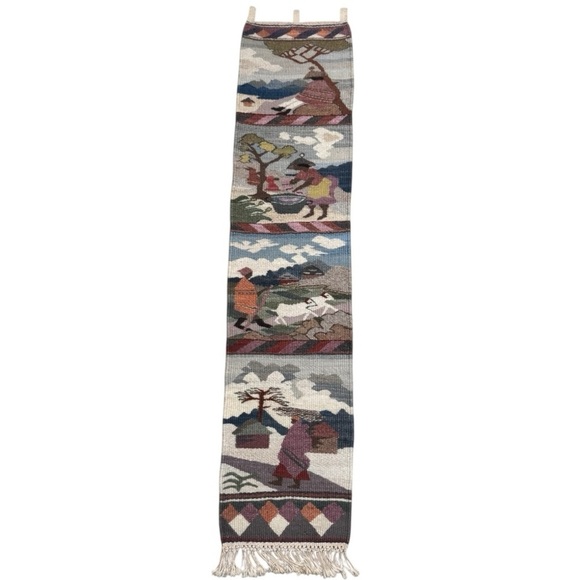 Other - Tapestry Wall Hanging Mohair Wool Large African Lesotho Hand-Woven Figurative